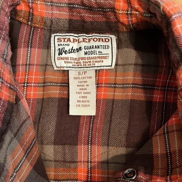 Vintage Stapleford Plaid Flannel Shirt Size S/P - Picture 4 of 7